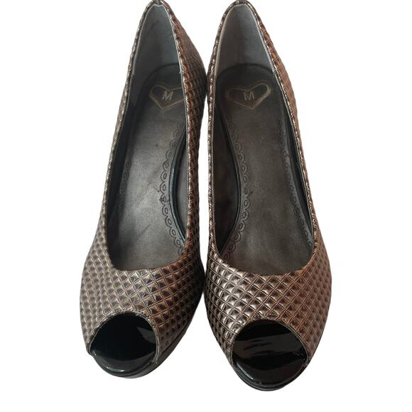 Madeline heels GABEAN 8.5 M  4" peek toe brown - Picture 1 of 10